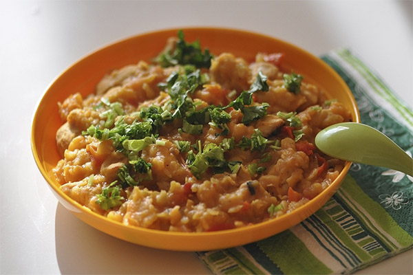 Gachas de guisantes con pescado